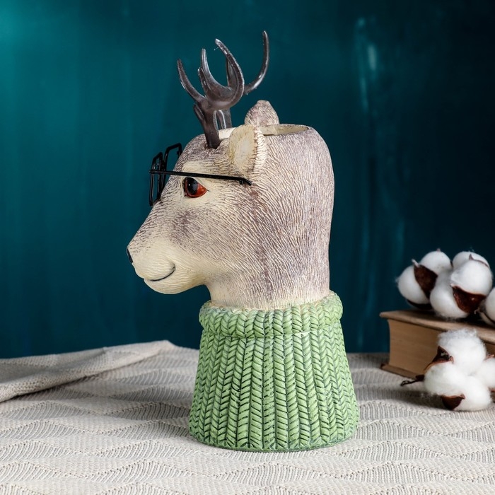 Кашпо - ваза  Кашпо - ваза "Олень в очках" 22х15х26см