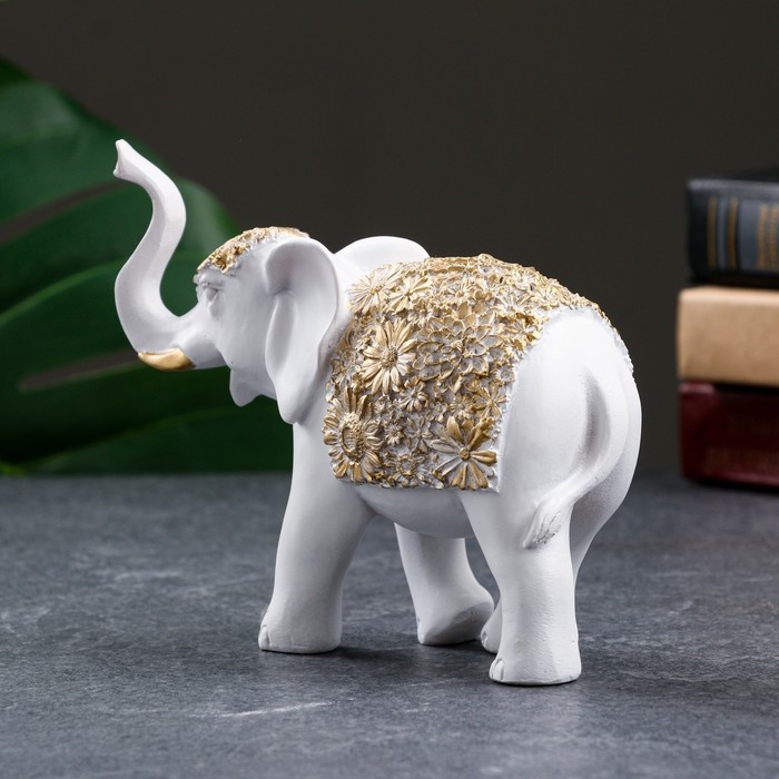 Фигура Фигура "Слон" белый с золотом