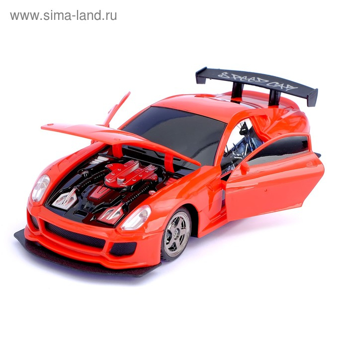 Машина радиоуправляемая «Спорткар», открываются двери и капот, 1:22, работает от батареек, МИКС Машина радиоуправляемая «Спорткар», открываются двери и капот, 1:22, работает от батареек, МИКС