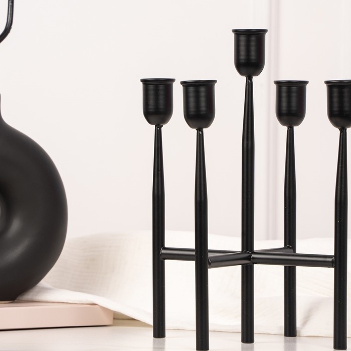 Подсвечник металл «Лаконичность», на 5 свечей, 14 х 14 х 19 см