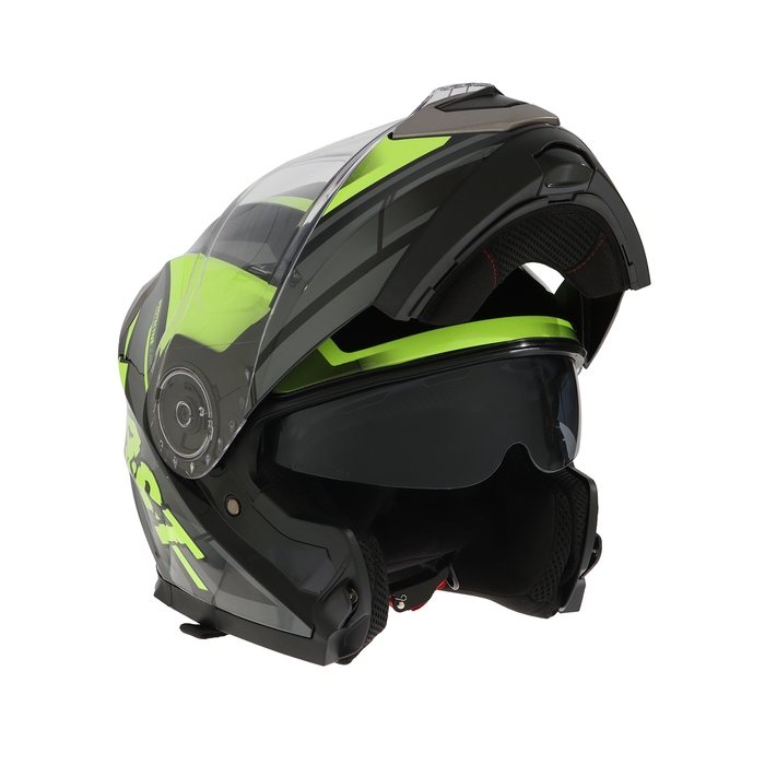 Шлем модуляр с двумя визорами, размер L (59-60), модель - BLD-160E, черно-желтый Шлем модуляр с двумя визорами, размер L (59-60), модель - BLD-160E, черно-желтый