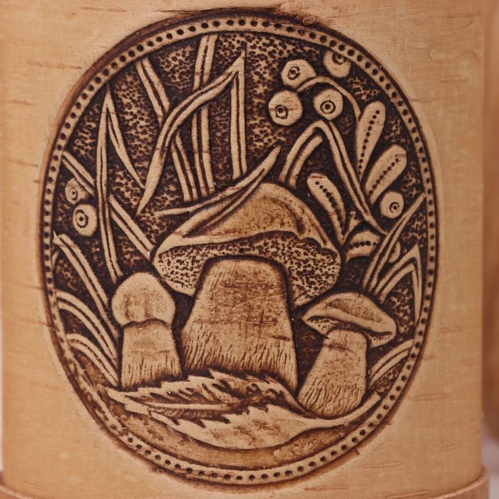 Туес &laquo;Грибочки&raquo;, 8&times;8&times;14 см, береста