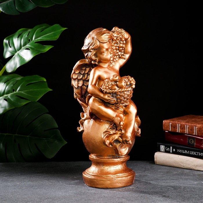 Фигура  Фигура "Ангел с корзиной" бронза 19х20х42см