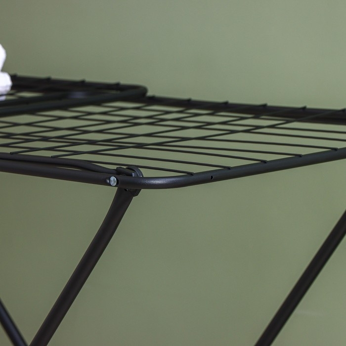 Сушилка для белья напольная складная, рабочая длина 20 м, высота от пола 95 см, ширина 54 см, цвет чёрный