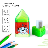 Точилка с ластиком, пластиковая, PAW PATROL