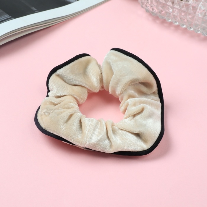 Резинка для волос Резинка для волос "Орбита" классика бархат края, 10 см, молочно-чёрный