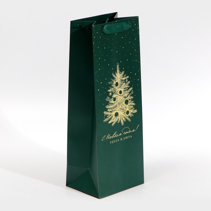 Пакет под бутылку «Тепла и уюта», 13 х 36 х 10 см, Новый год Пакет под бутылку «Тепла и уюта», 13 х 36 х 10 см, Новый год