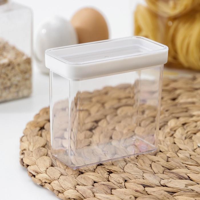 Контейнер для специй &laquo;Степ&raquo;, 270 мл, 9,5&times;5&times;10 см, прозрачный, крышка белая