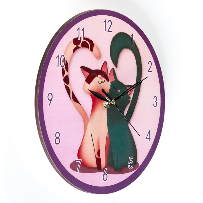Часы настенные интерьерные Часы настенные интерьерные "Котики", d-23. см