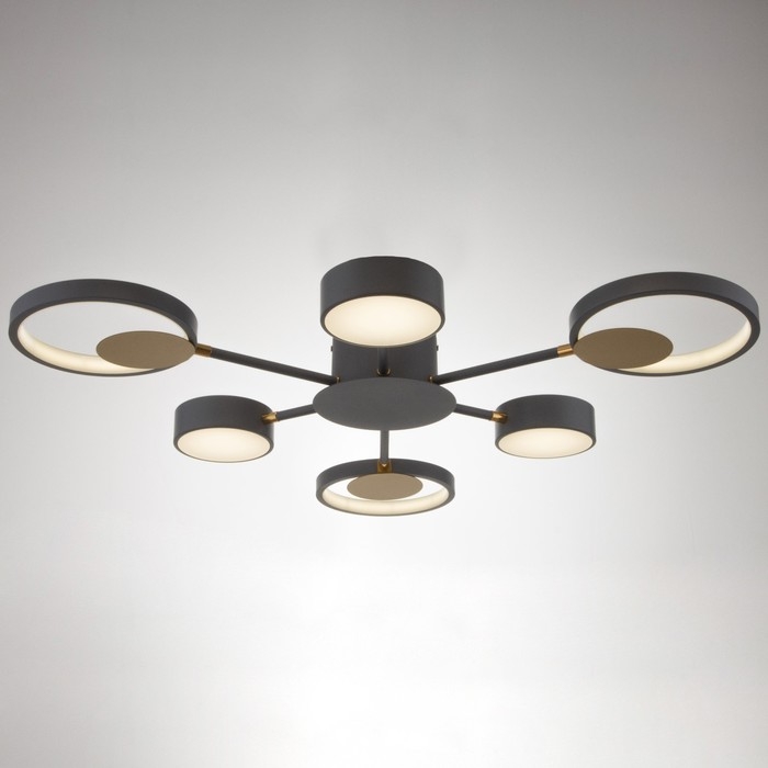 Люстра с ПДУ 2301/6GR LED 120Вт 3000-6000К серый 75х75х8 см BayerLux