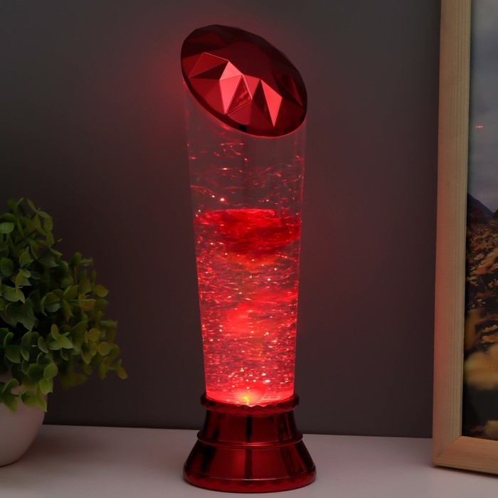 Лава-лампа Лава-лампа "Роза" LED от батареек 3хАА USB красный 7,5х6,5х25см
