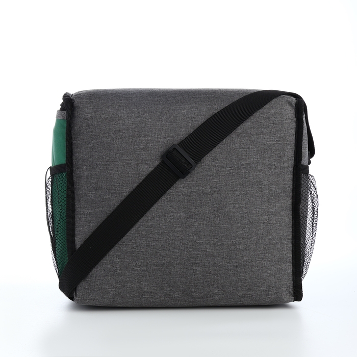 Термосумка на молнии, наружный карман, 15 л, цвет серый/зелёный Термосумка на молнии, наружный карман, 15 л, цвет серый/зелёный