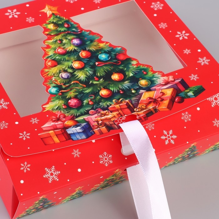 Коробка новогодняя складная «Ёлка с подарками» 20 х18 х 5 см, Новый год Коробка новогодняя складная «Ёлка с подарками» 20 х18 х 5 см, Новый год