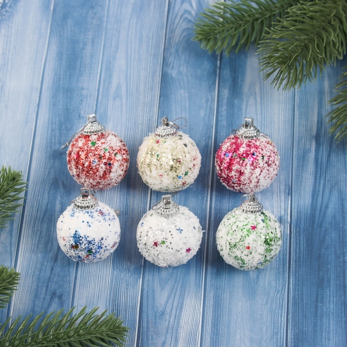Набор шаров пластик d-4 см, 6 шт Набор шаров пластик d-4 см, 6 шт "Цветная посыпка"