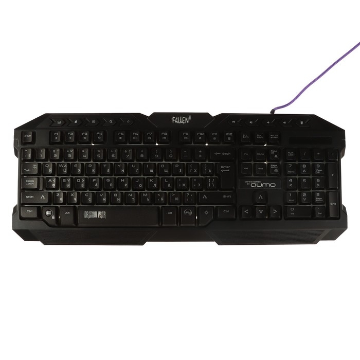 Клавиатура Qumo Fallen 2 K56, игровая, проводная,мембранная, 114 клавиш, USB, подсв, чёрная Клавиатура Qumo Fallen 2 K56, игровая, проводная,мембранная, 114 клавиш, USB, подсв, чёрная