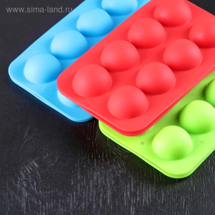 Форма для выпечки «Кейк. попс», силикон, 19,5×11,7×3,5 см, 8 ячеек, 2 части, с палочками, цвет МИКС Форма для выпечки «Кейк. попс», силикон, 19,5×11,7×3,5 см, 8 ячеек, 2 части, с палочками, цвет МИКС