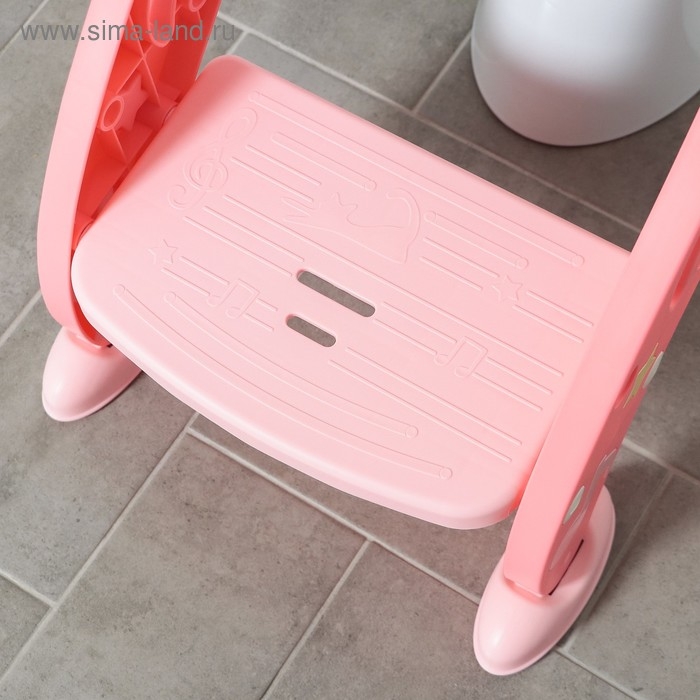 Детская накладка - сиденье на унитаз «Нотки», с мягким сиденьем, цвет розовый Детская накладка - сиденье на унитаз «Нотки», с мягким сиденьем, цвет розовый