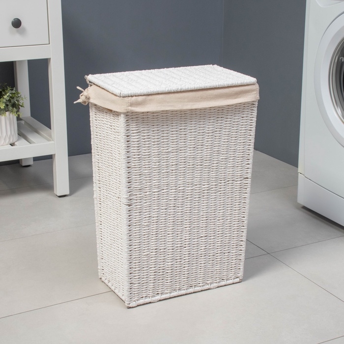 Корзина для белья LaDо́m «Классика», прямоугольная, 45×27×64 см, белая Корзина для белья LaDо́m «Классика», прямоугольная, 45×27×64 см, белая