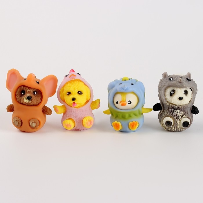 Антистресс сквиш мялка «Зверята в костюмах», в пакете, с пастой