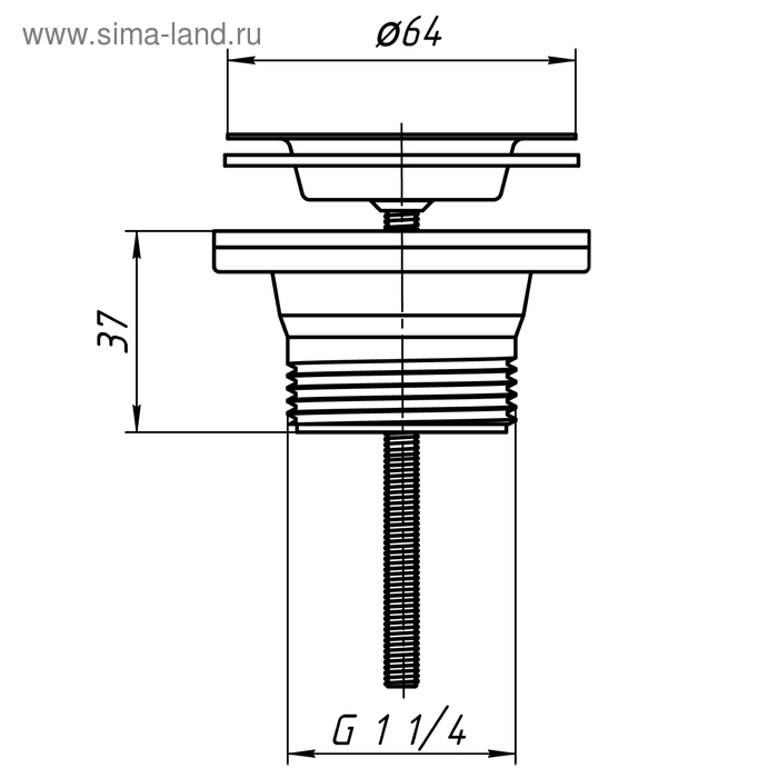Выпуск  Выпуск "АНИ Пласт" M200, 1 1/4", с нержавеющей сеткой