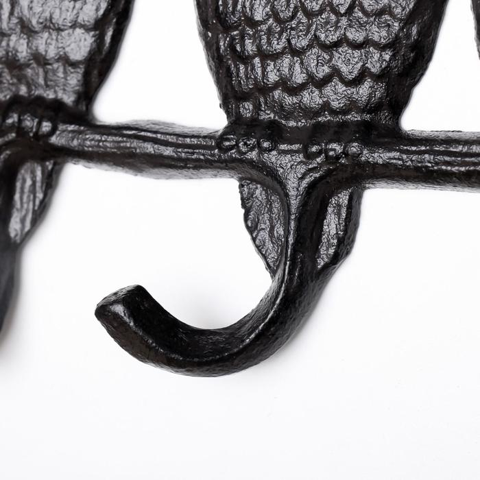 Крючки декоративные чугун Крючки декоративные чугун "Филины не слышу, не вижу, не скажу" 15,5х23х2,5 см