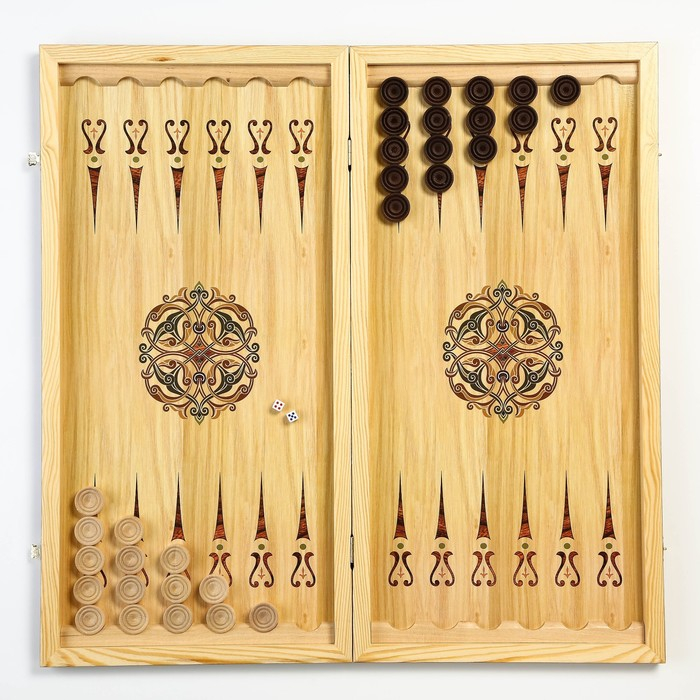 Нарды деревянные большие, с шашками Нарды деревянные большие, с шашками "Гладиаторы", настольная игра, 60 х 60 см