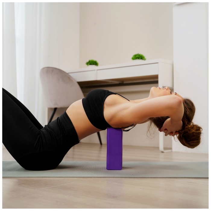 Блок для йоги Sangh, 23×15×8 см, цвет фиолетовый Блок для йоги Sangh, 23×15×8 см, цвет фиолетовый