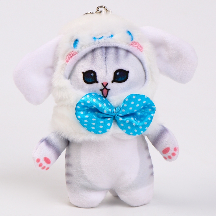 Мягкая игрушка «Котик в шапочке зайки» на брелоке, 12 см Мягкая игрушка «Котик в шапочке зайки» на брелоке, 12 см