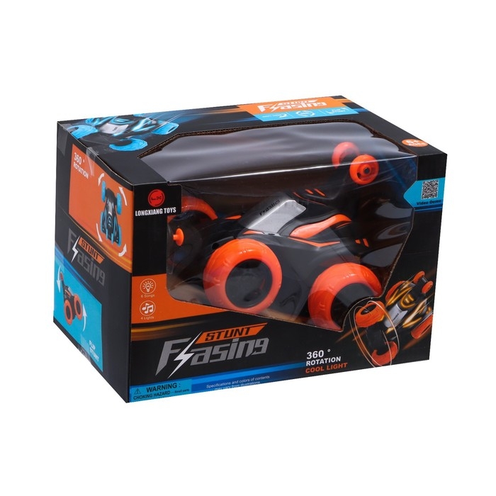 Машина-перевёртыш радиоуправляемая «Трюкач», свет, работает от аккумулятора, цвет оранжевый Машина-перевёртыш радиоуправляемая «Трюкач», свет, работает от аккумулятора, цвет оранжевый