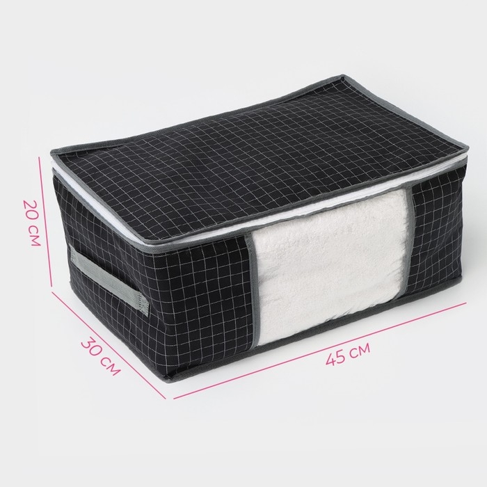 Кофр для хранения вещей Доляна «Кло», 45×30×20 см, цвет чёрный Кофр для хранения вещей Доляна «Кло», 45×30×20 см, цвет чёрный