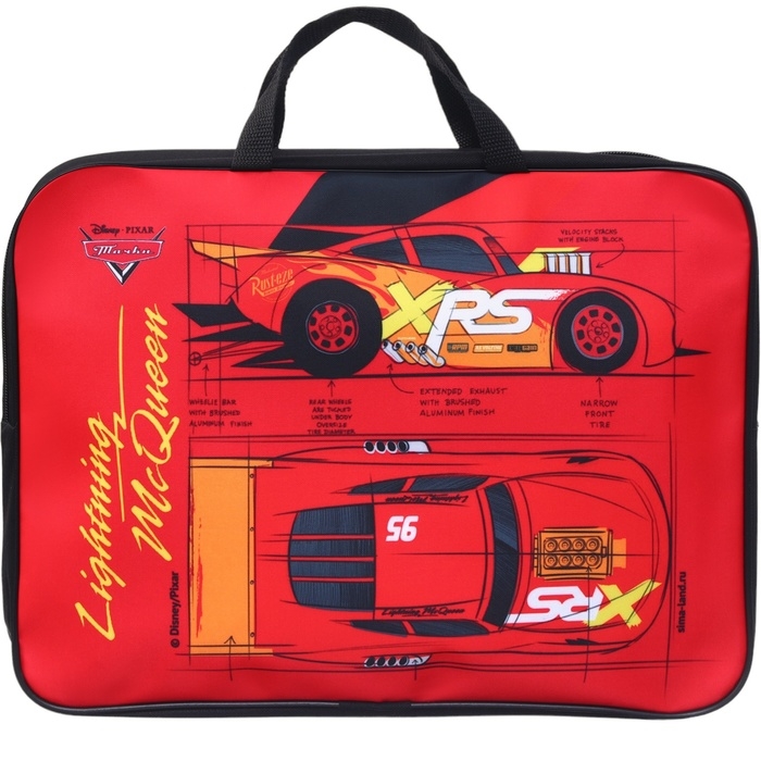 Папка с ручками текстильная А4, 350х270х100 мм, Тачки Папка с ручками текстильная А4, 350х270х100 мм, Тачки