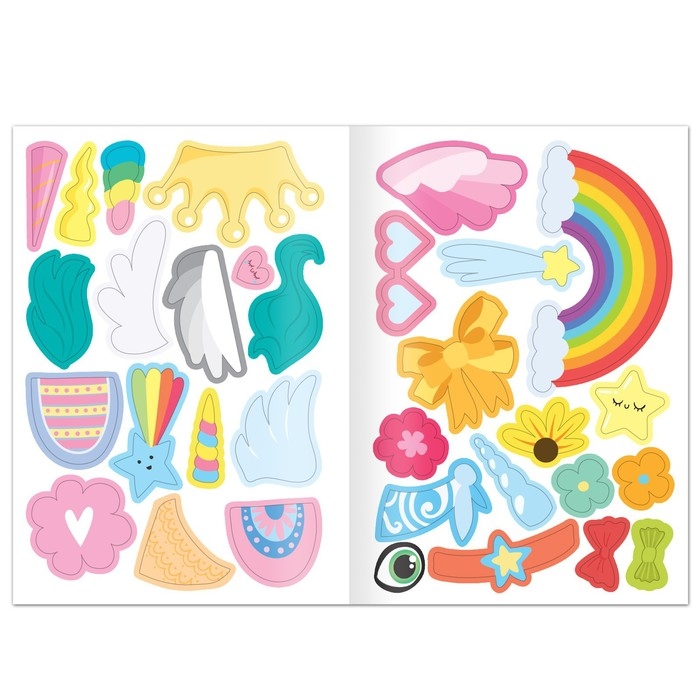 Книга с наклейками «Поняшки и милашки. Создай свою милашку», 12 стр., 68 наклеек Книга с наклейками «Поняшки и милашки. Создай свою милашку», 12 стр., 68 наклеек