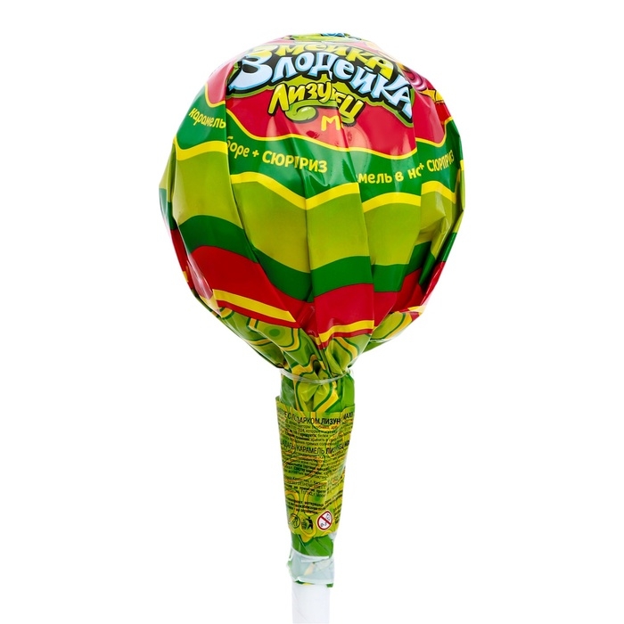 Карамель на палочке в наборе с подарком Карамель на палочке в наборе с подарком "Лизунец MAXI Змейка-Злодейка", 112 г