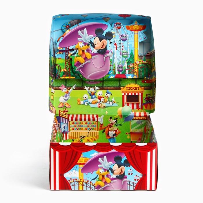 Коробка подарочная складная с 3Д «Поздравляем!», Микки Маус, 15 х 15 х 7 см