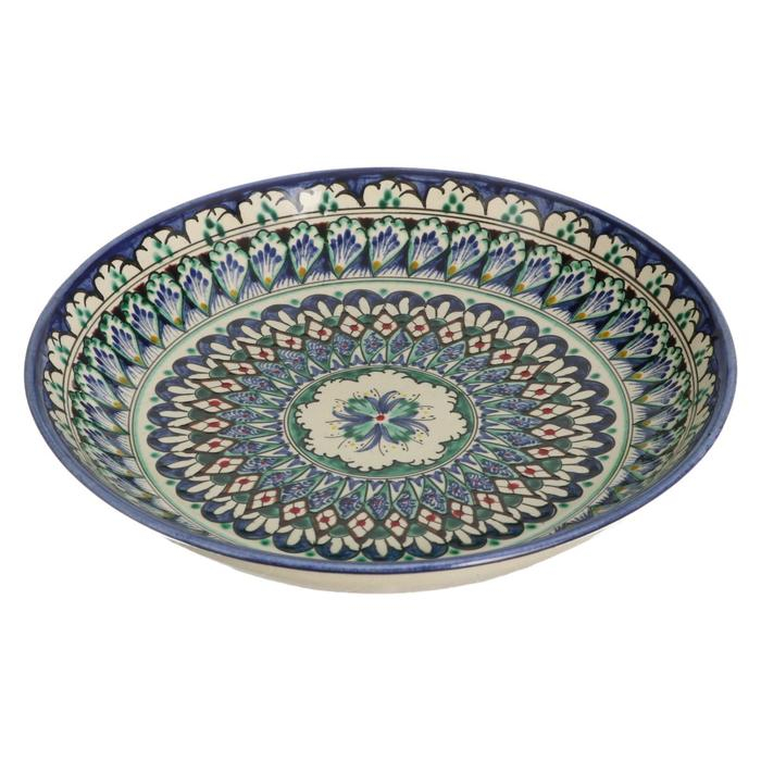 Ляган Риштанская Керамика  Ляган Риштанская Керамика "Узоры", 25 см, синий