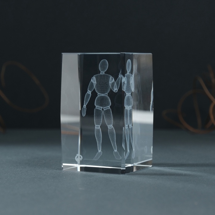 Сувенир стекло прямоугольник Сувенир стекло прямоугольник "Шарнирный человек" 5х5х8 см
