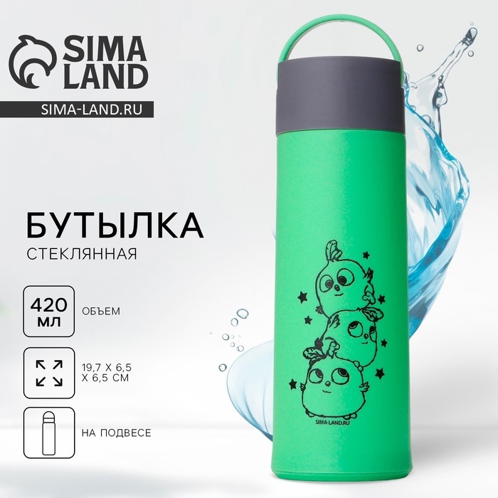 Бутылка для воды «Птички», 420 мл, стекло Бутылка для воды «Птички», 420 мл, стекло
