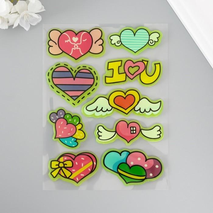 Наклейка силикон на стекло фосфорная Наклейка силикон на стекло фосфорная "Любовь окрыляет" 20х16 см