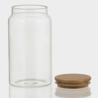 Банка стеклянная для сыпучих продуктов &laquo;Эко&raquo;, 1 л, 10&times;18 см, с бамбуковой крышкой