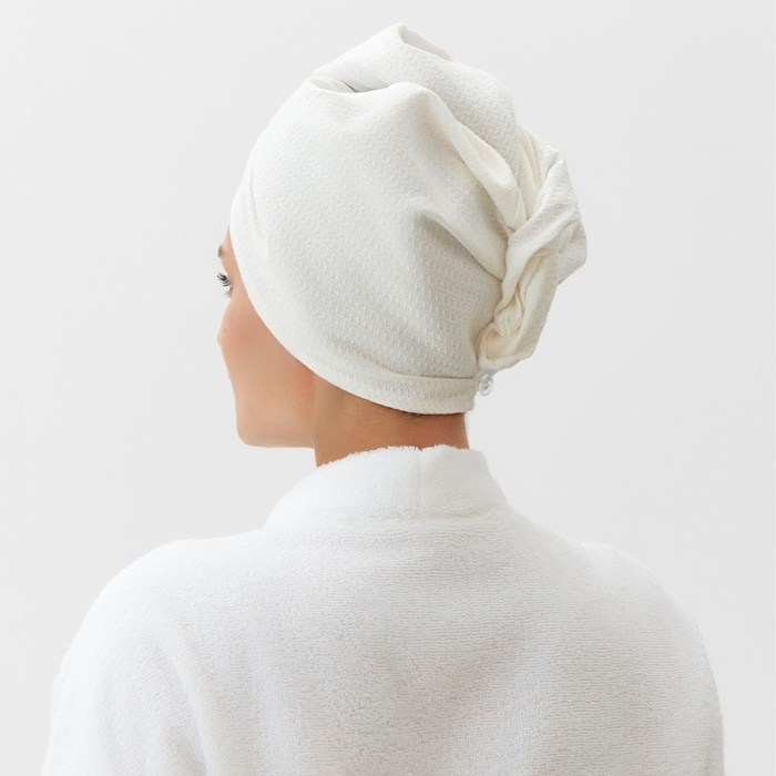 Полотенце-чалма для сушки волос Этель, цв. белый, 73х28 см, 60% лён, 40% хл Полотенце-чалма для сушки волос Этель, цв. белый, 73х28 см, 60% лён, 40% хл