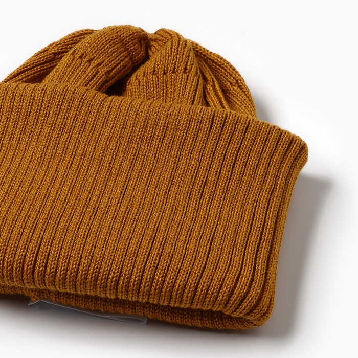 Шапка детская, цвет горчица, размер 52-56 Шапка детская, цвет горчица, размер 52-56