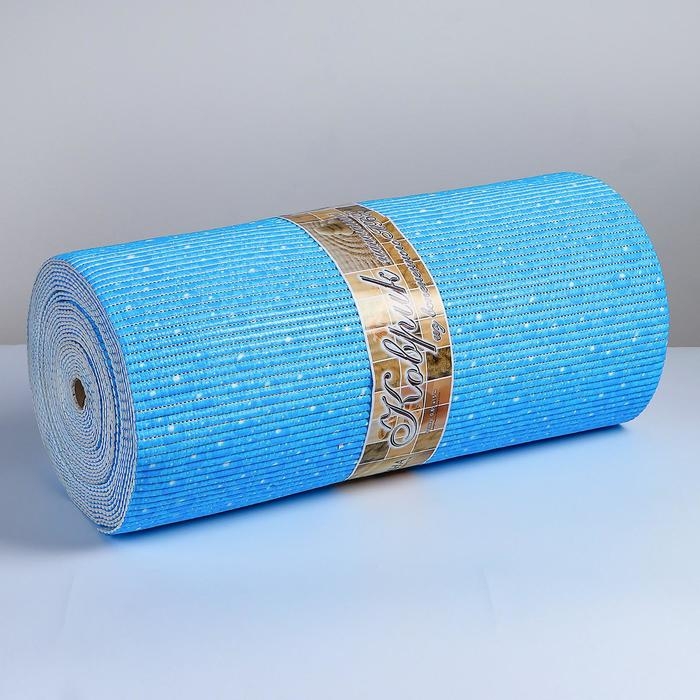 Коврик для ванной комнаты «Пузырьки», ширина 80 см, рулон 15 м, цвет голубой