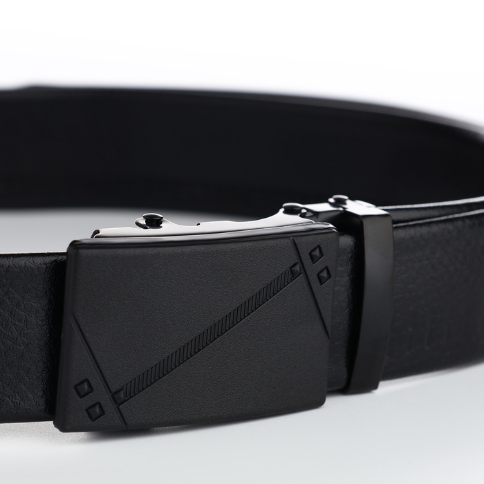 Ремень мужской, ширина 3,5 см, пряжка автомат, цвет чёрный Ремень мужской, ширина 3,5 см, пряжка автомат, цвет чёрный