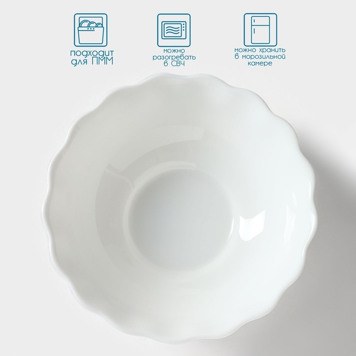 Набор салатников «Дива», 15,5×5 см, 6 шт, стеклокерамика, цвет белый Набор салатников «Дива», 15,5×5 см, 6 шт, стеклокерамика, цвет белый