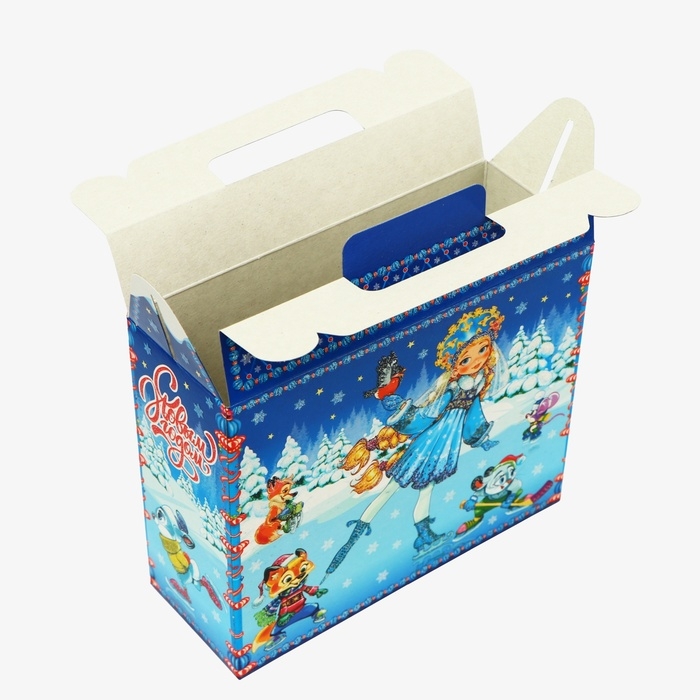 Новый год. Подарочная коробка новогодняя Чемоданчик малый Новый год. Подарочная коробка новогодняя Чемоданчик малый "Зимние забавы" 17,3 х 6,5 х 15 см.