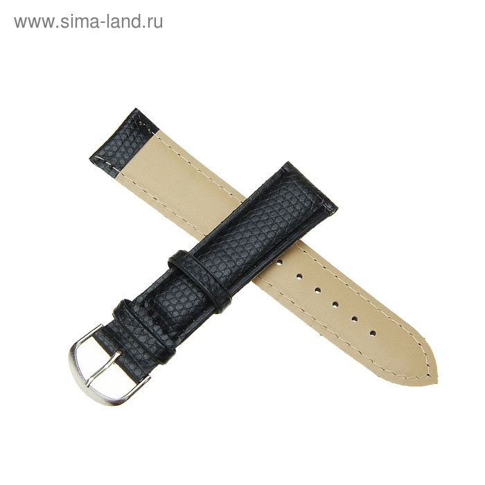 Ремешок для часов Ремешок для часов "Соломон", 20 мм, экокожа, l-20 см, черный