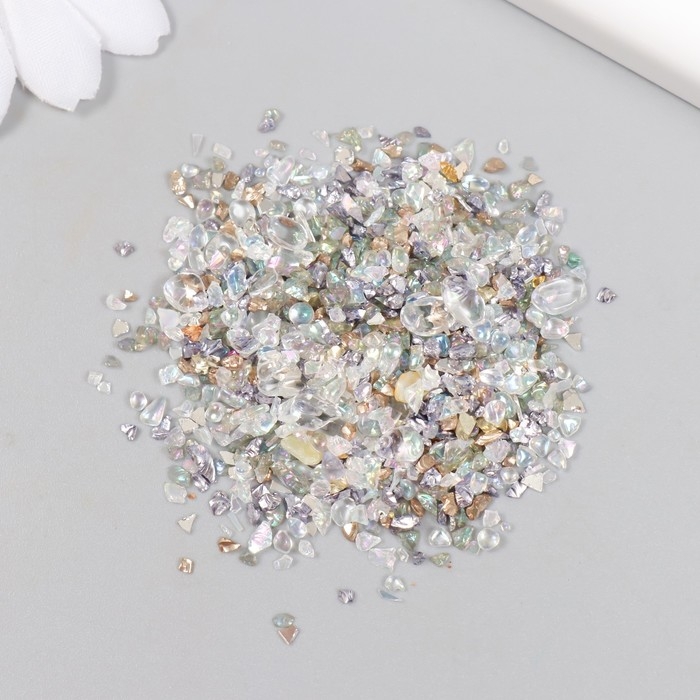 Декор для творчества в баночке Декор для творчества в баночке "Природный камень со стеклом - Серебро" 20 гр 5х2,2х2,2 см