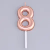 Свеча в торт &laquo;Европейская&raquo;, цифра 8, 6 см, розовое золото