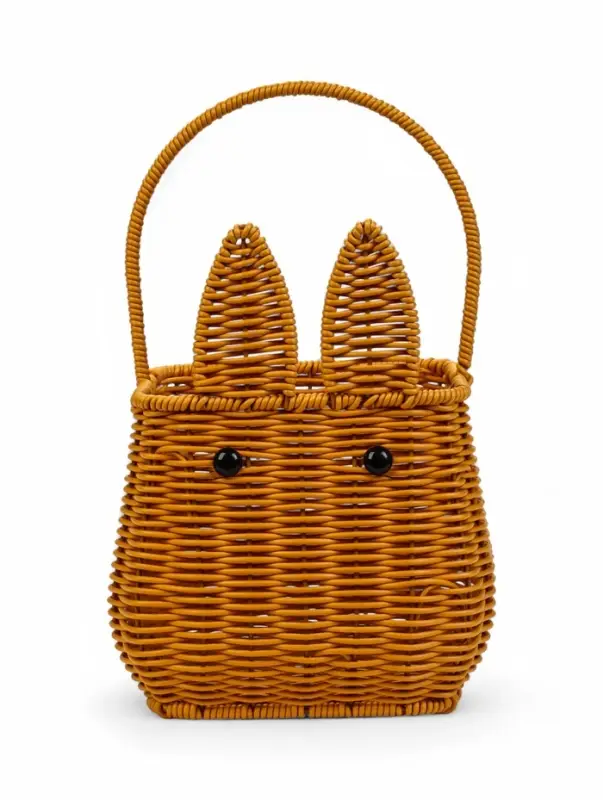 Корзина пластик 17 х 17 х 17 см, ручка16 см металл каркас Заяц, коричневый Корзина пластик 17 х 17 х 17 см, ручка16 см металл каркас Заяц, коричневый