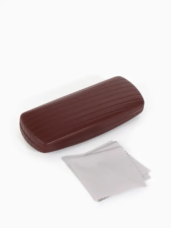 Футляр для очков на хлопушке, размер 16&times;6.5&times;3.5 см, коричневый